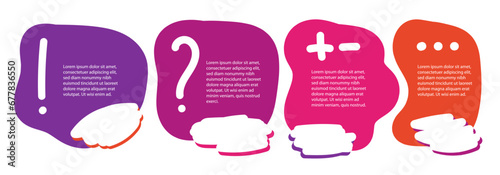 4 steps infographic with hand drawn text box. Step by step instruction. Empty way progress design template. Data visualization. Design element for presentation with copy space. Workflow layout.