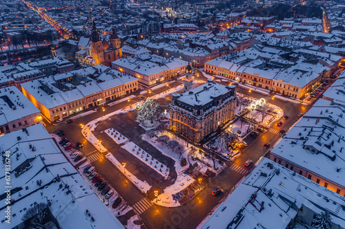 Centrum miasta zimą photo
