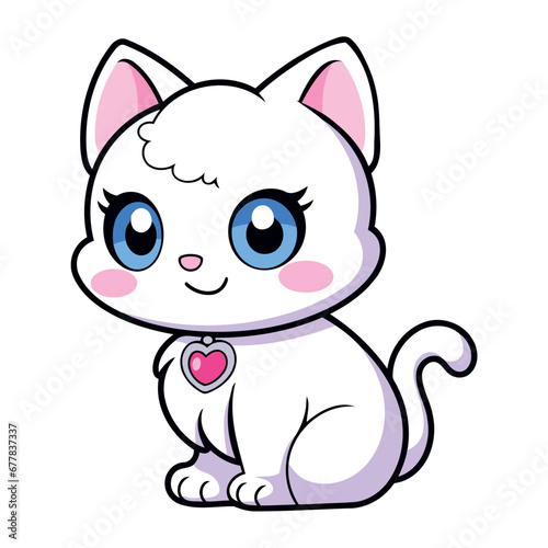 cat mascot white