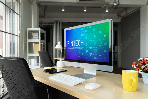 Fintech financial technology software for modish business to analyze marketing strategy © Summit Art Creations