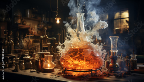 Flame dances, science smokes, physical structure reveals chemistry fire generated by AI