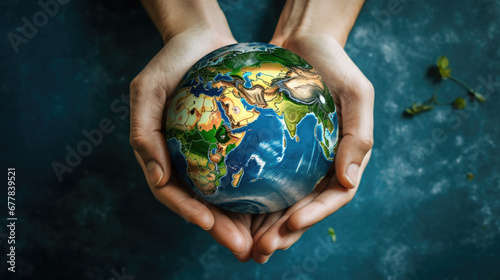 Hands carefully hold a globe, symbolizing unity, diversity, and global cooperation