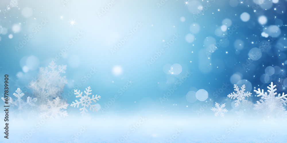Light Snow Heavy Snow Ice And Snow Shining Snowflake Material Background Winter background with snowflakes and bokeh effect. Christmas background. AI Generative 