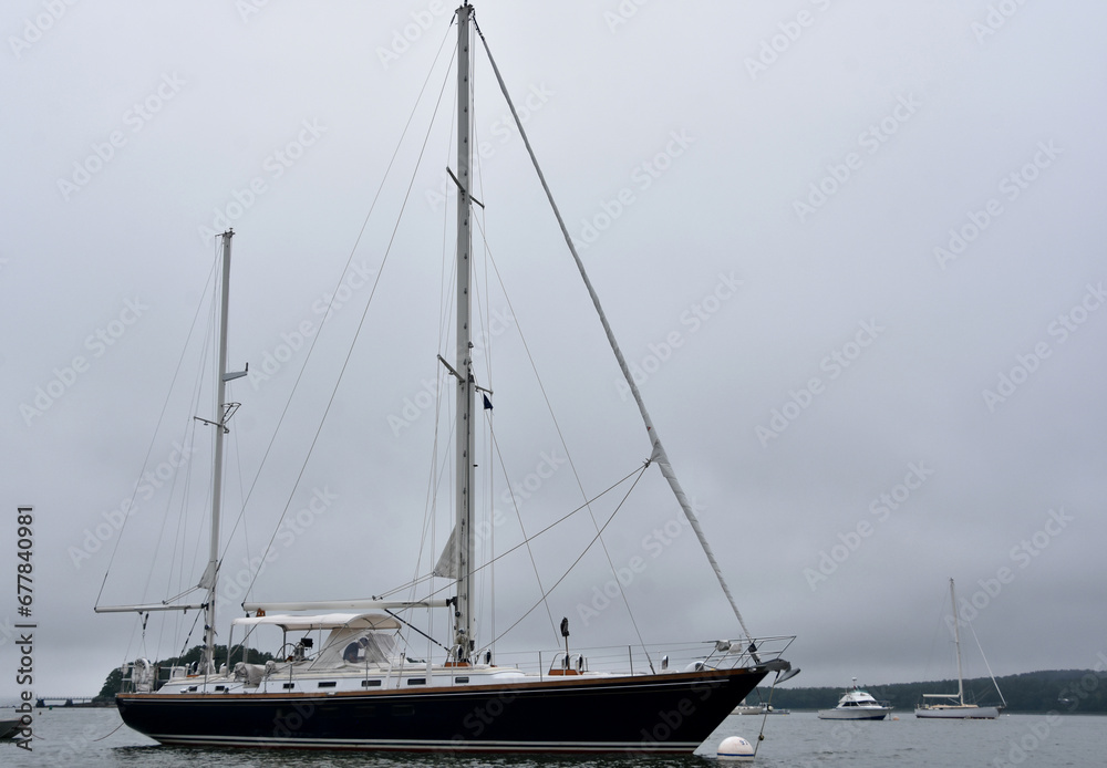 Fantastic Moored Sailboat in South Freeport Harbor Fantastic Moored Sailboat in South Freeport Harbor