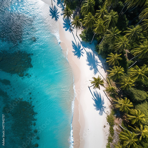 photograph of exotic vibrant beach water