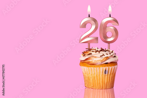 Birthday Cake With Candle Number 26
