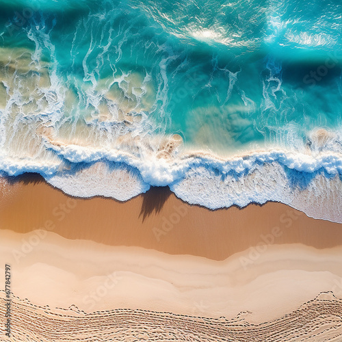 photograph of exotic vibrant Caribbean beach waters