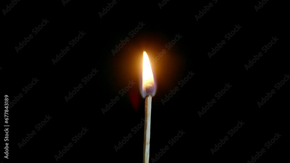 A burning matchstick on a dark background is a symbol of a lifetime, it is bright but not for a long time.
