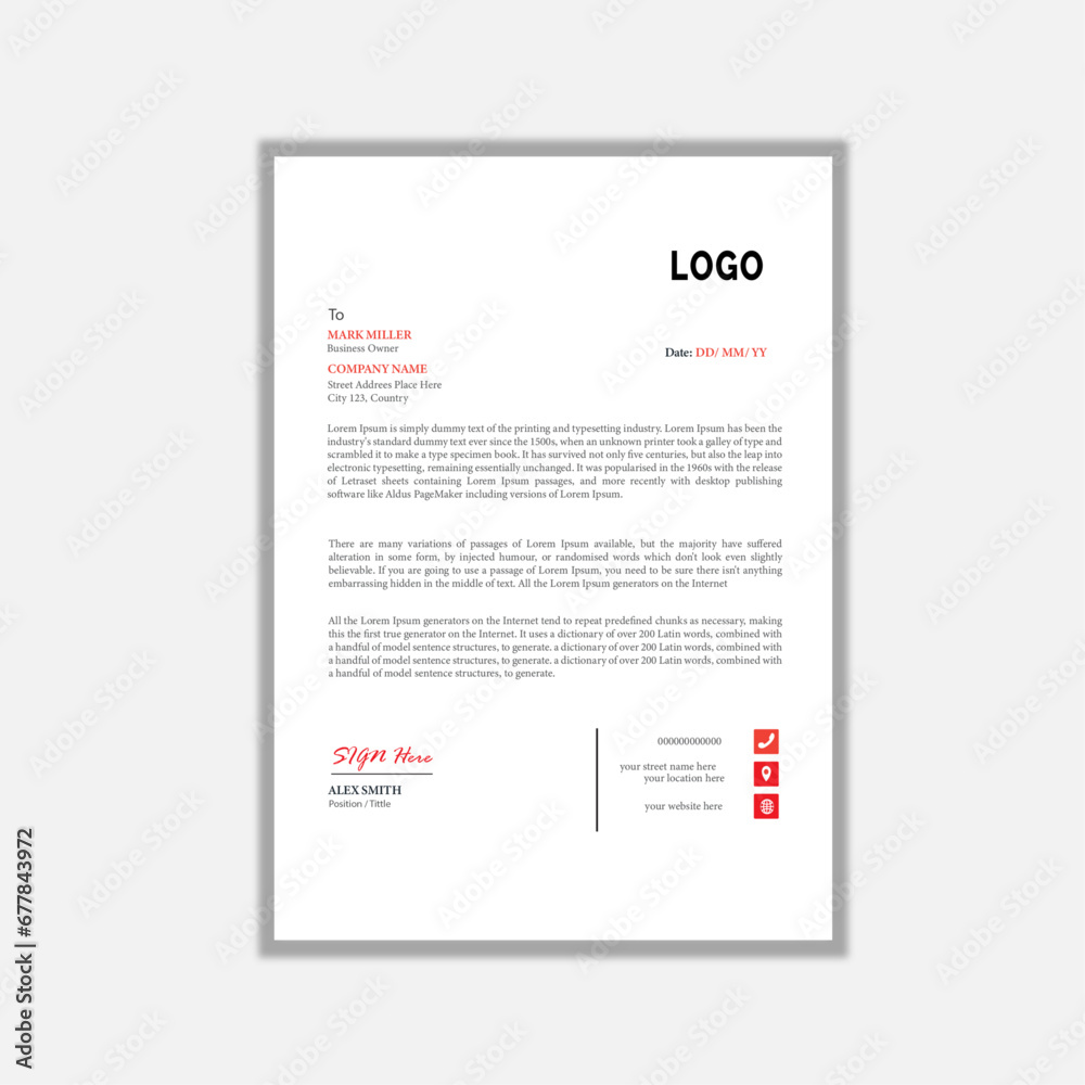 Creative letterhead Design Template With Geometric Shapes. A4 paper, Corporate Layout Design Template