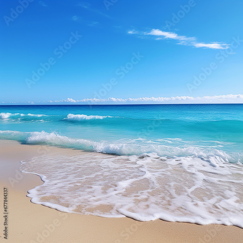 photograph of exotic vibrant beach water