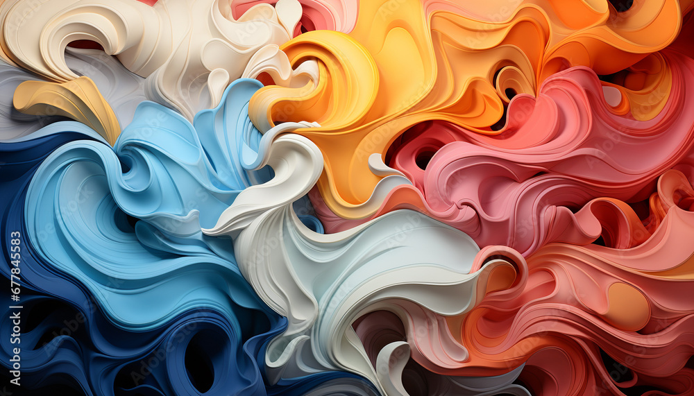 Abstract backdrop with multi colored wave pattern, modern and vibrant generated by AI Abstract backdrop with multi colored wave pattern, modern and vibrant generated by AI