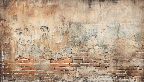 Rustic brick wall with distressed pattern, perfect for grunge backgrounds generated by AI © Jeronimo Ramos