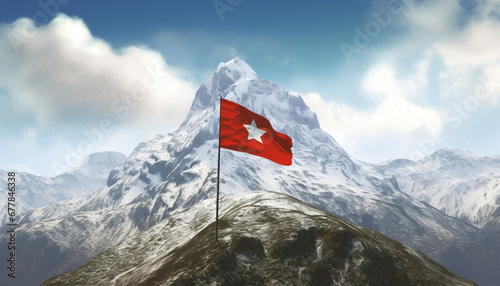 Majestic mountain range, panoramic view, symbol of Swiss culture generated by AI