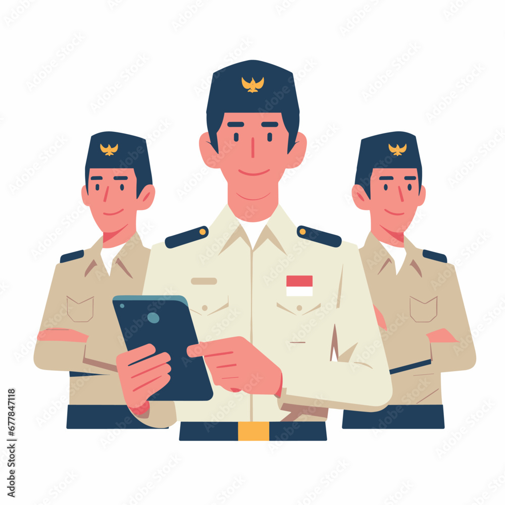 police men vector illustrations on white background