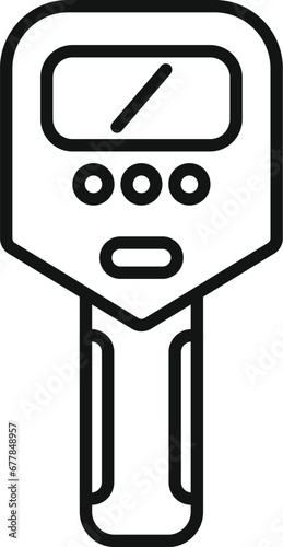 Temperature check laser icon outline vector. Device gun. Measure scan distance equipment