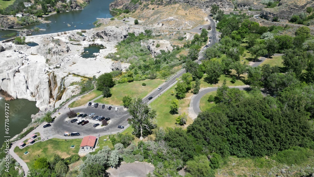 Beautiful landscape of a road in a rocky area on a sunny day Beautiful landscape of a road in a rocky area on a sunny day