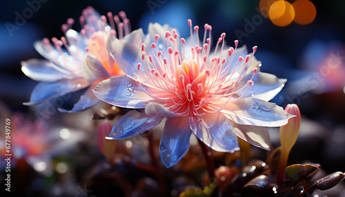 Vibrant flower head in close up showcases natural beauty generated by AI © Jemastock