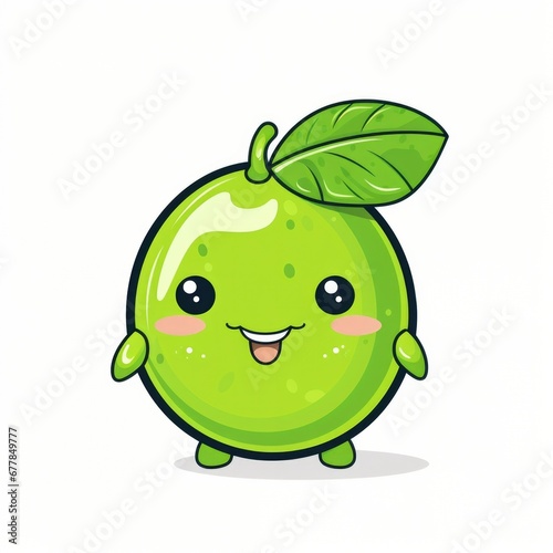 Cute Cartoon Lime Character...