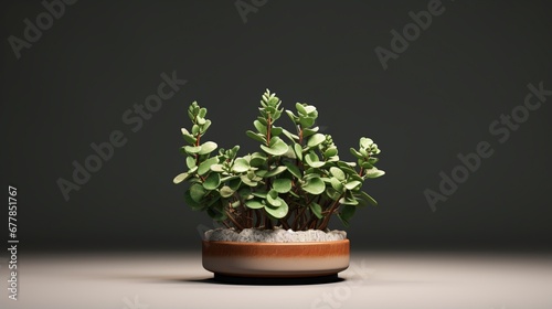 A beautifully potted Kalanchoe tomentosa with its characteristic fuzzy, oval-shaped leaves, in a minimalist interior setting. photo