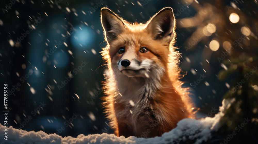 Fototapeta premium fox in the snow