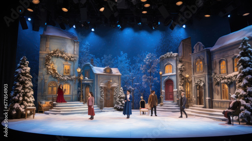  Christmas Play: Snowy Stage Setting for a Festive Performance