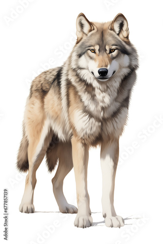 Grey wolf isolated on white background