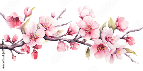 Watercolour sakura sprig © Karyna