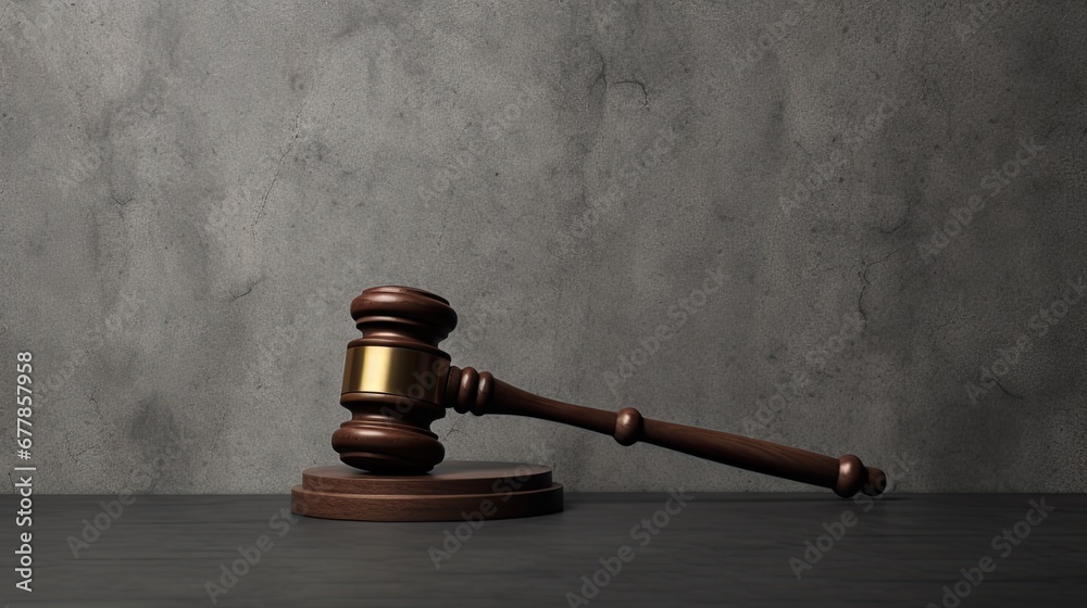 a judges' gavel on a sleek grey background, the gravity and significance of legal decisions in this composition. a judges' gavel on a sleek grey background, the gravity and significance of legal decisions in this composition.