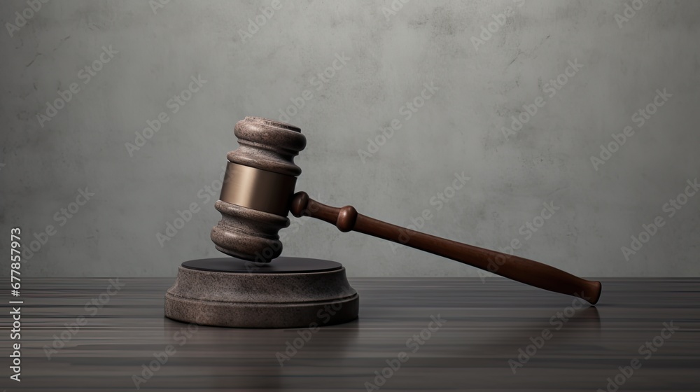 a judges' gavel on a sleek grey background, the gravity and significance of legal decisions in this composition. a judges' gavel on a sleek grey background, the gravity and significance of legal decisions in this composition.