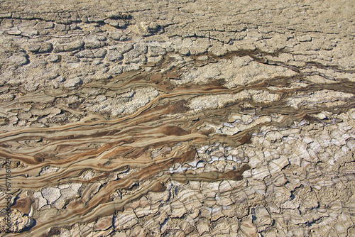 mud volcanoes from which flow mud rivers