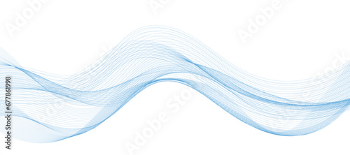 Abstract vector background with smooth color wave. Smoke wavy lines. Vector blue waves background