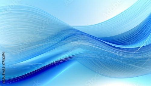 Vibrant blue wave pattern, a modern abstract computer graphic design generated by AI
