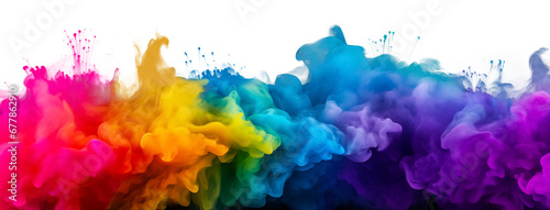 Beautiful swirling colorful smoke.  Splash of color drop in water isolated on transparent background, Ink swirling in. Cloud of ink under water. Explosion of colored powder, png © Viks_jin