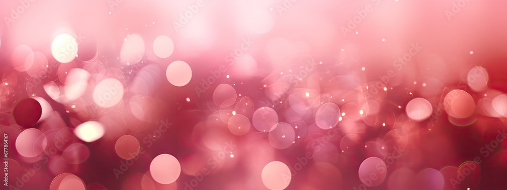 rose gold glitter bokeh background. backdrop of shiny blurry particles