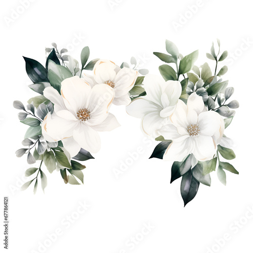 flower bouquet isolated on white background, ai generated 