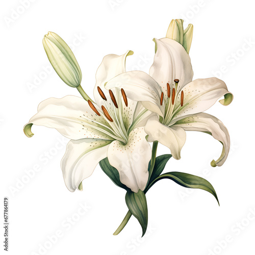 flower bouquet isolated on white background, ai generated 