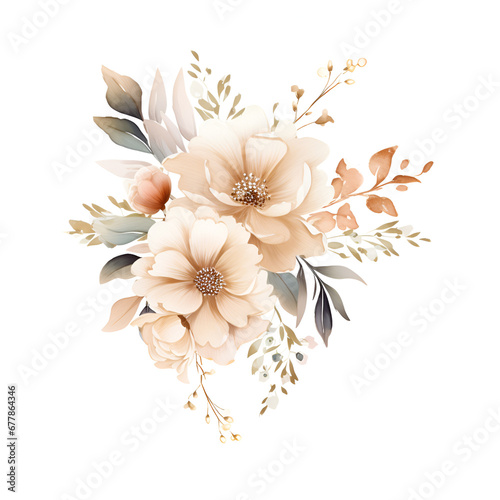 flower bouquet   isolated on white background  ai generated