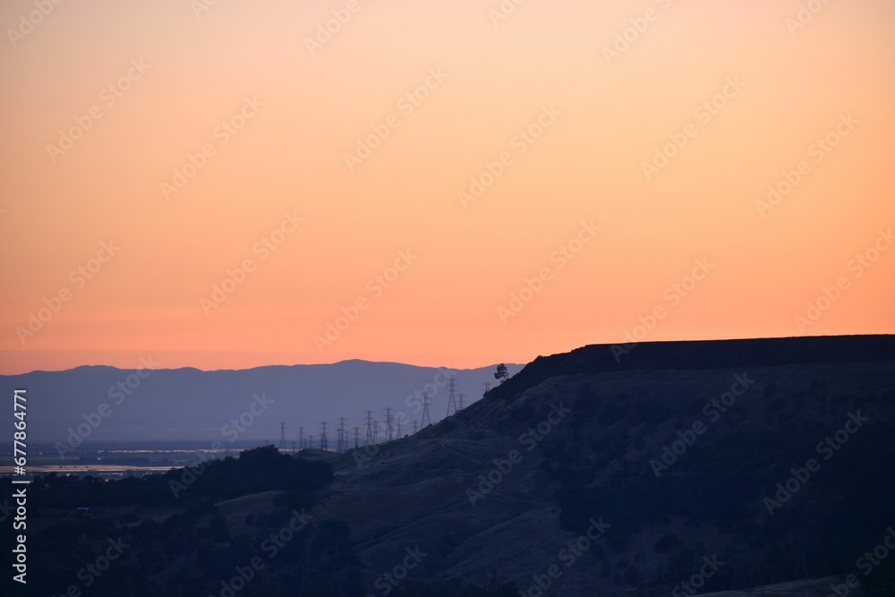 Beautiful landscape of a sunset over the hills. Beautiful landscape of a sunset over the hills.