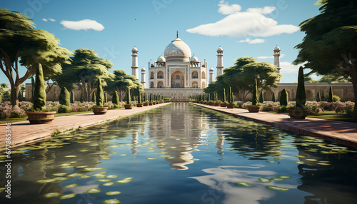 Famous monument reflects spirituality and ancient Indian culture architectural beauty generated by AI