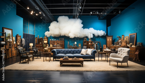 Modern, comfortable living room with wood flooring and elegant design generated by AI