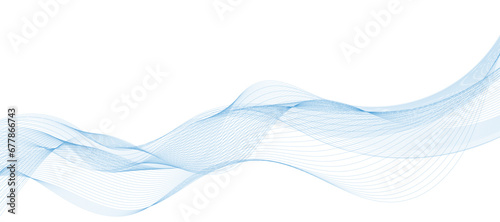 Abstract vector background with smooth color wave. Smoke wavy lines. Vector blue waves background