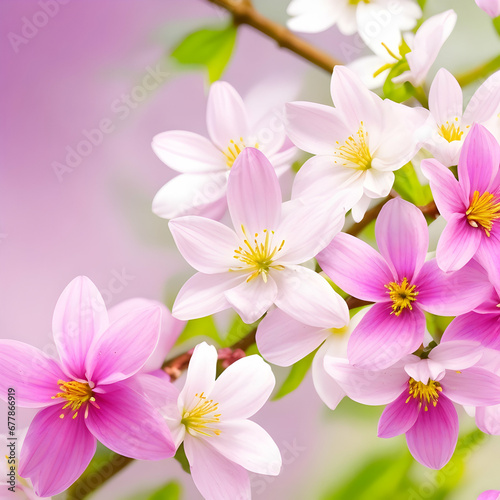 pink and white flowers, spring  © Irma