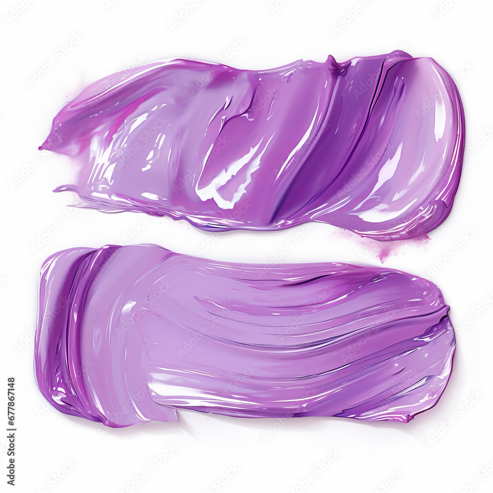 Purple makeup smears on white background. Brushstroke acrylic smear Purple makeup smears on white background. Brushstroke acrylic smear