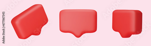Collection 3d Chat dialogue text. Modern Realistic 3d design. The set is isolated. vector illustration