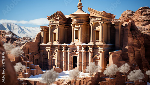 Majestic sandstone ruins reveal ancient cultures generated by AI