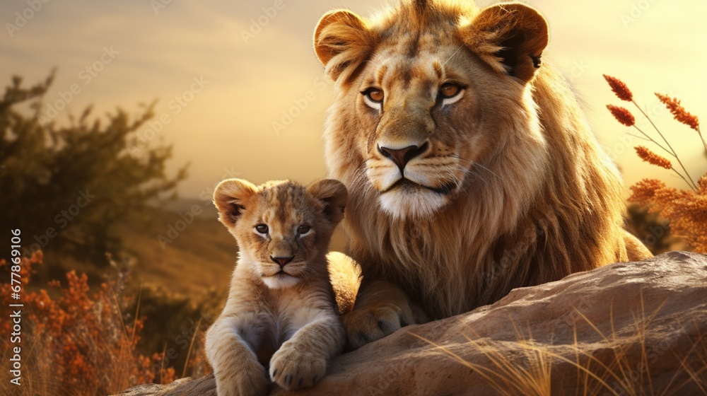 Fototapeta premium lion and lioness