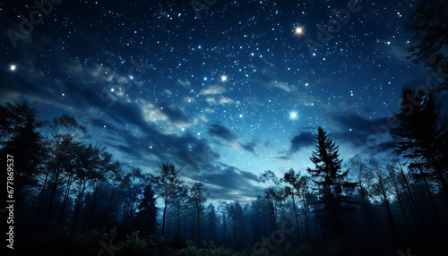 Dark night, milky way, star filled sky, nature mysterious beauty generated by AI