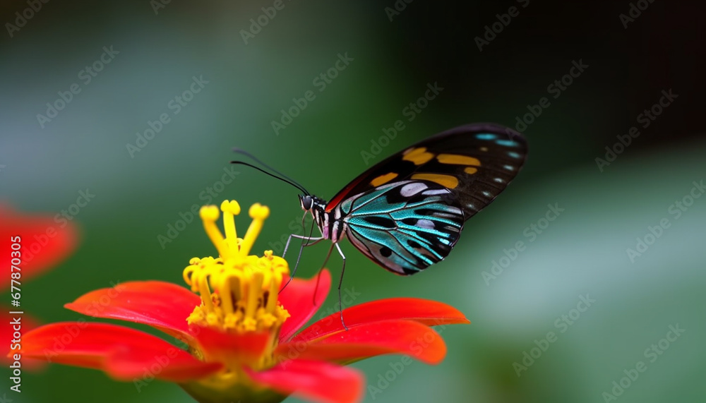 Obraz premium in the fragility of a butterfly multi colored wings generated by AI