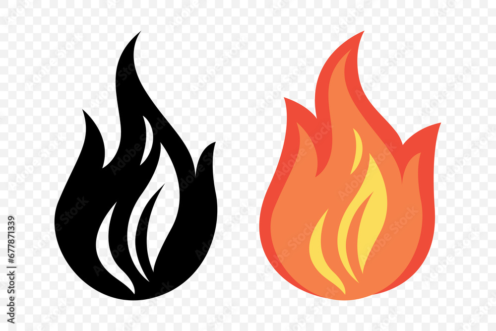 Flat Vector Fire Flame Icon Set. Campfire Shape Sign, Isolated. Bonfire Collection. Vector Illustration Flat Vector Fire Flame Icon Set. Campfire Shape Sign, Isolated. Bonfire Collection. Vector Illustration