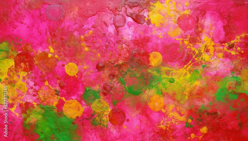 Vibrant colors splashing in messy grunge acrylic painting backdrop generated by AI